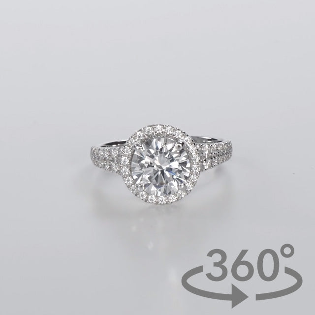 Simulated Diamond 2ct. Round Brilliant Gorgeous Sterling Silver Ring