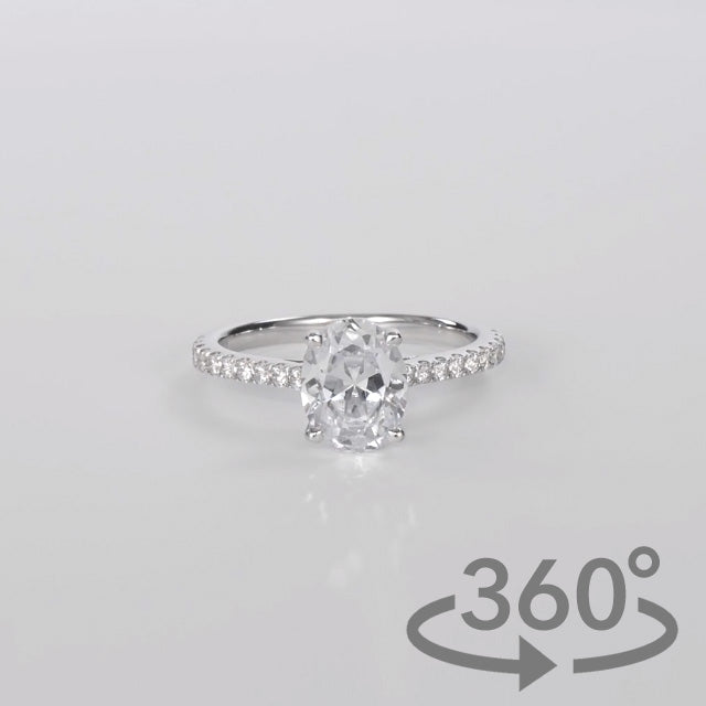 Simulated Diamond 2ct. Oval Brilliant Gorgeous Sterling Silver Ring