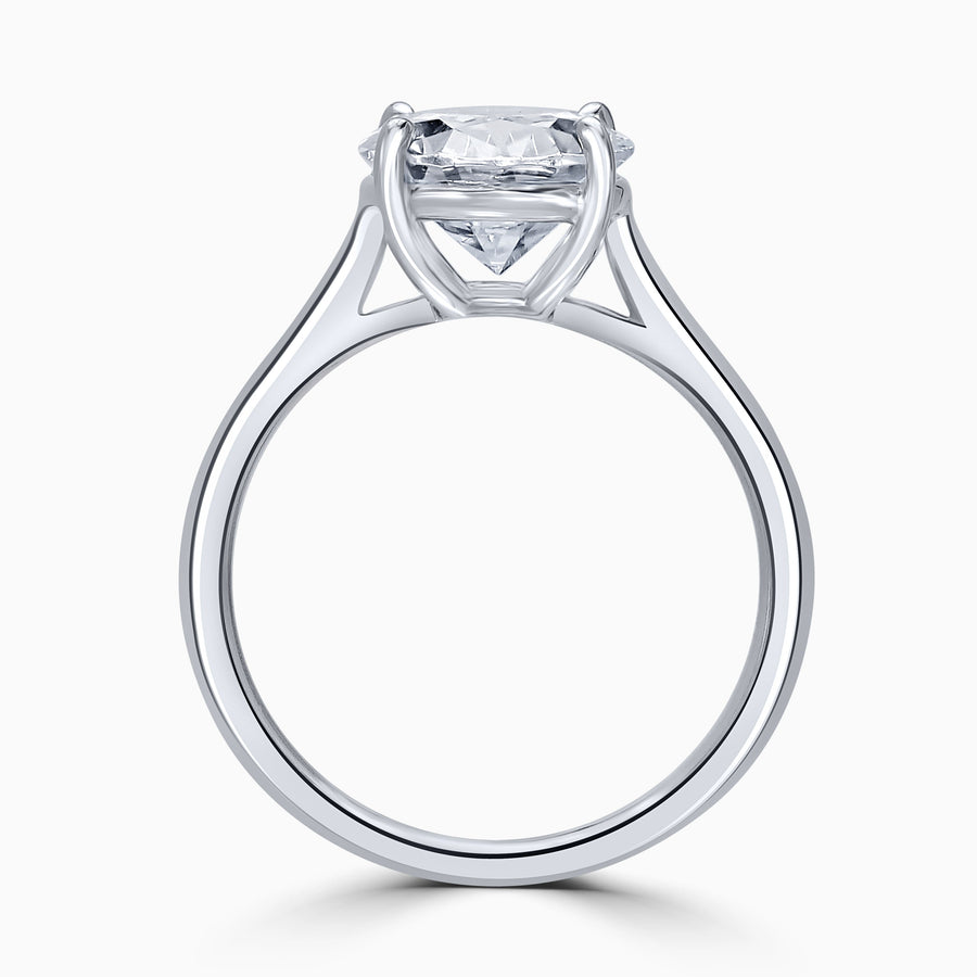 Simulated Diamond 3ct. Oval Brilliant Sterling Silver Ring