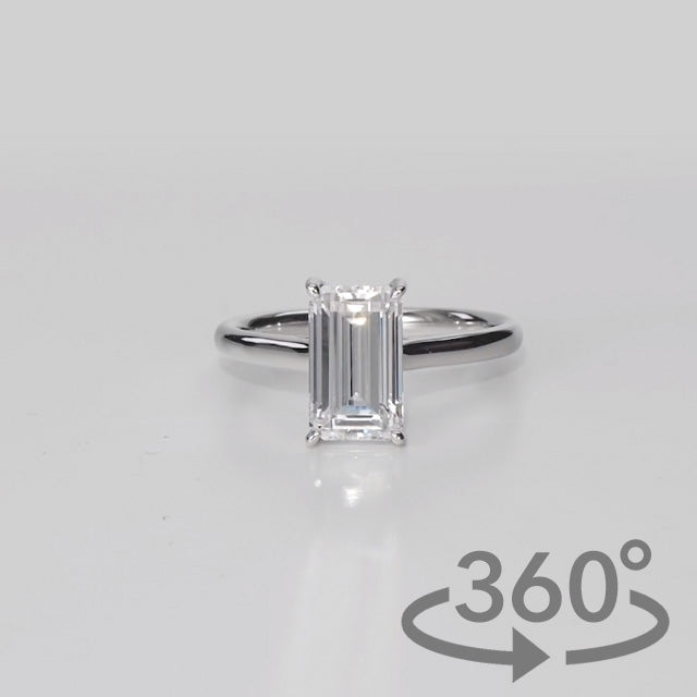 Simulated Diamond 4ct. Radiant Brilliant Sterling Silver Ring