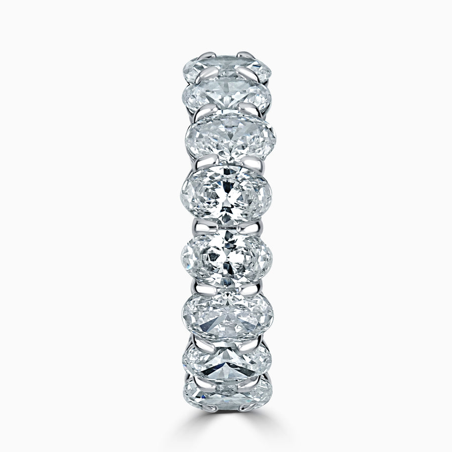 Simulated Diamond Oval Brilliant Sterling Silver Eternity Band