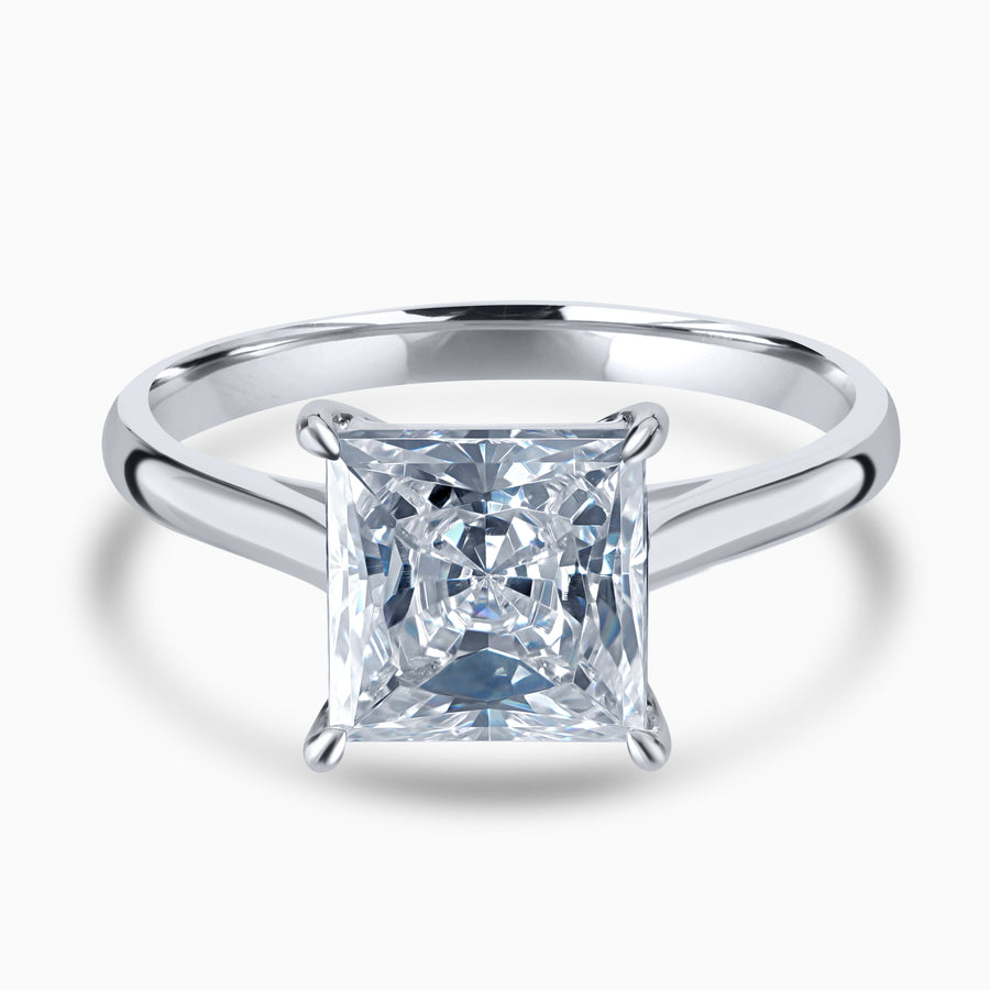 Simulated Diamond 2ct. Princess Brilliant Sterling Silver Ring