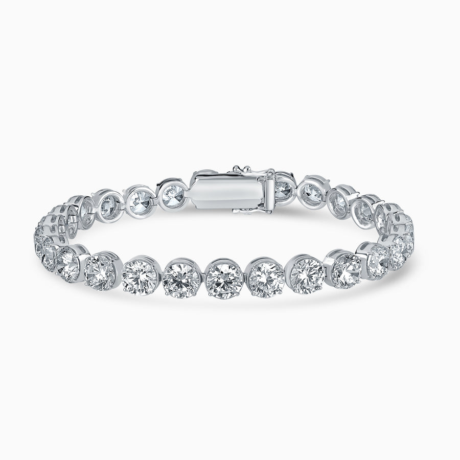 Amazon.com: 4MM Round Shape Simulated Diamond 1 Row Men's Tennis Bracelet  14K White Gold Finish 925 Sterling Silver (7) : Clothing, Shoes & Jewelry