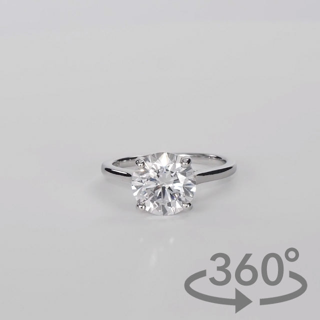 Simulated Diamond 3ct. Round Brilliant Gorgeous Sterling Silver Ring