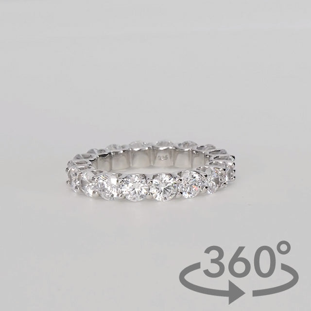 Simulated Diamond Sterling Silver Eternity Band