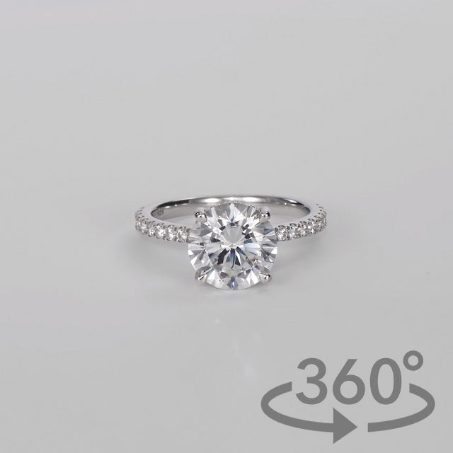 Simulated Diamond 3ct. Round Brilliant Sterling Silver Ring