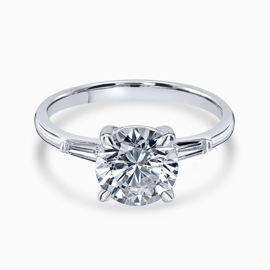 Simulated Diamond 2ct. Round Brilliant Exquisite Sterling Silver Ring