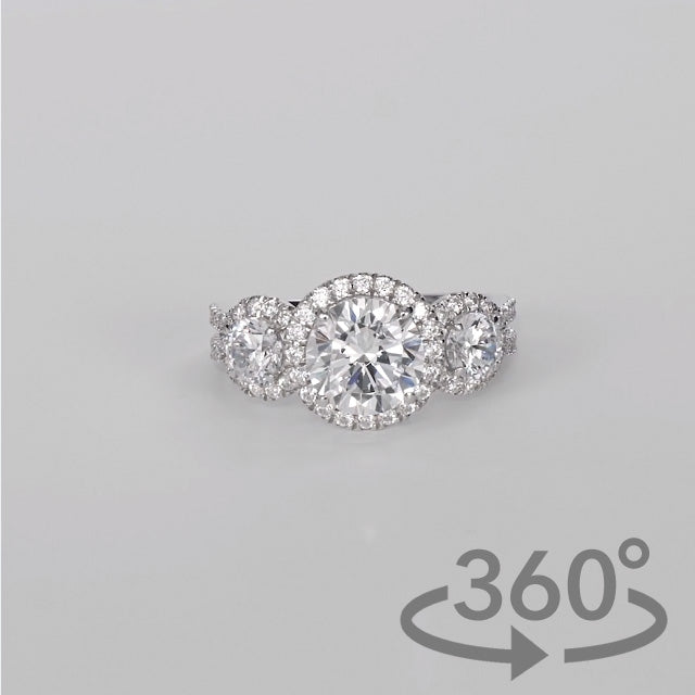 Simulated Diamond Three-Stone Sterling Silver Ring