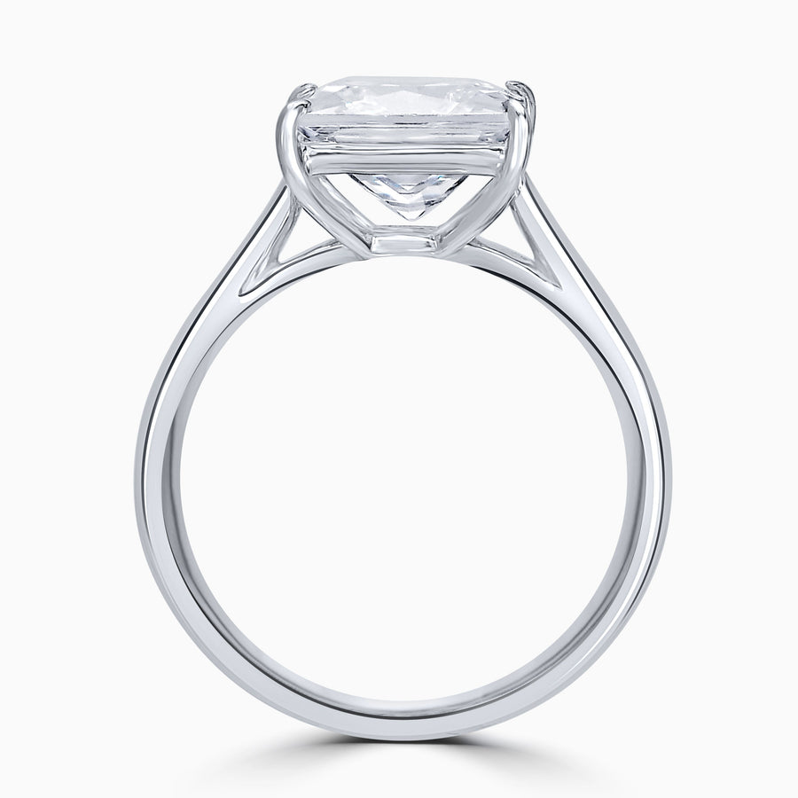 Simulated Diamond 3ct. Princess Brilliant Sterling Silver Ring