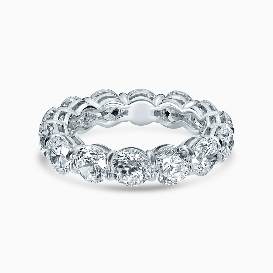 Simulated Diamond Large Round Brilliant Sterling Silver Eternity Band